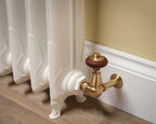 Carron Liberty 1 Column cast iron radiator, Farrow and Ball wimborne white feet
