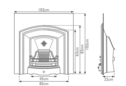 Carron London Plate Cast Iron Period Fireplace Insert (40") | Victorian