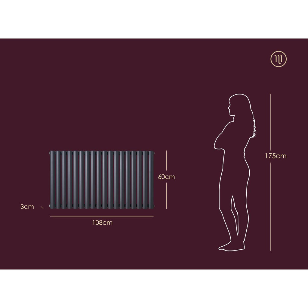 Miro Kora Column Radiator in Anthracite, 600 x 1080mm, image 6
