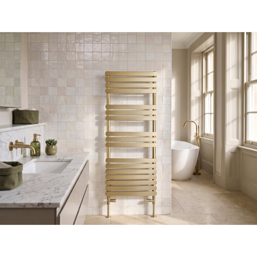 Miro Lode Towel Radiator in Brass, 1200 x 500mm