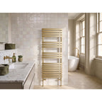 Miro Lode Towel Radiator in Brass, 1200 x 500mm