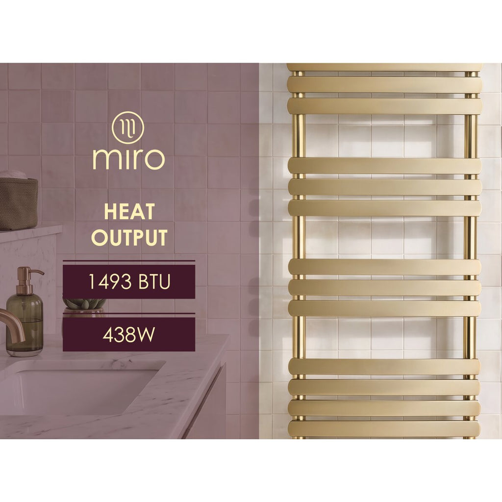 Miro Lode Towel Radiator in Brass, 1200 x 500mm, image 5