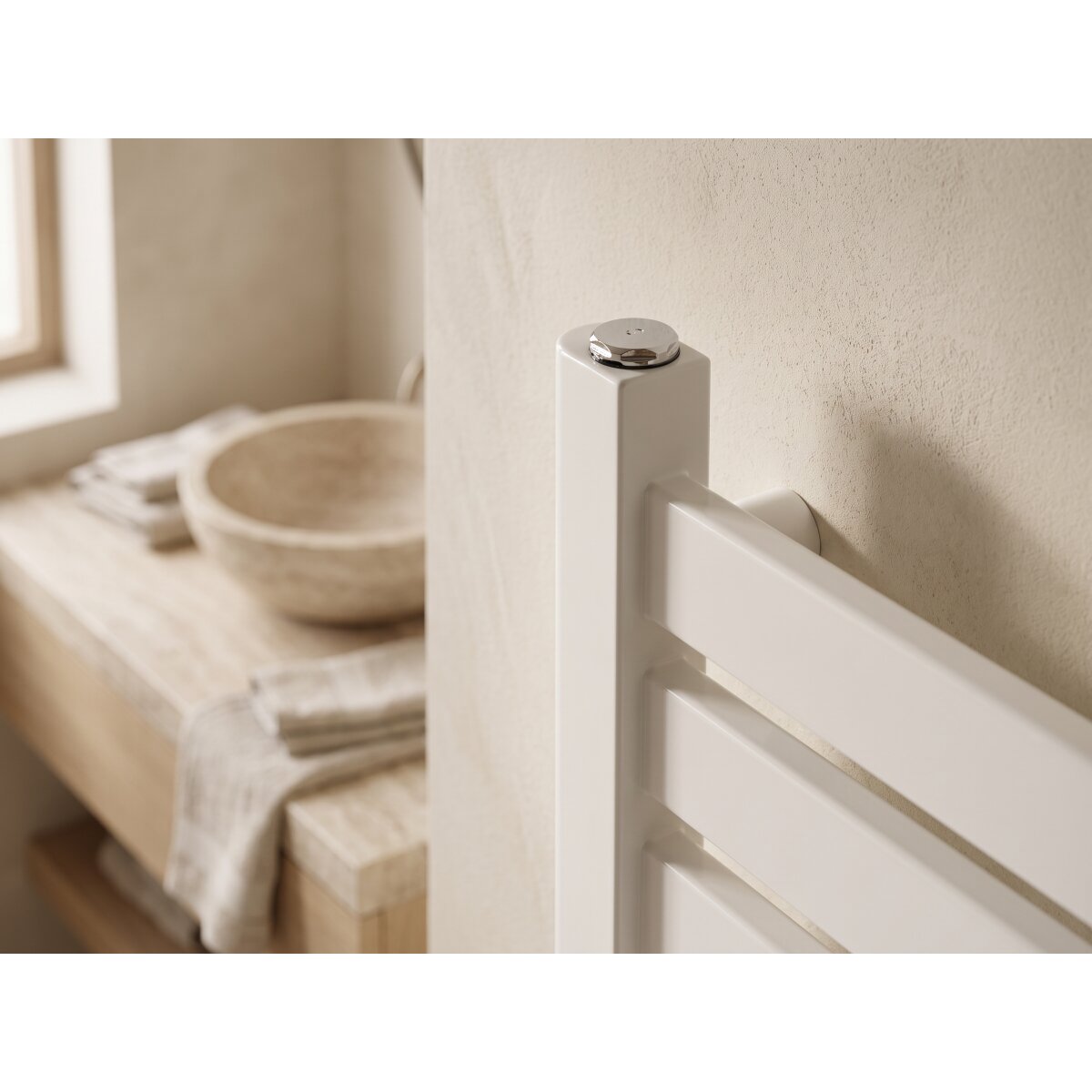 Miro Strata Towel Radiator in White, 800 x 500mm, image 4