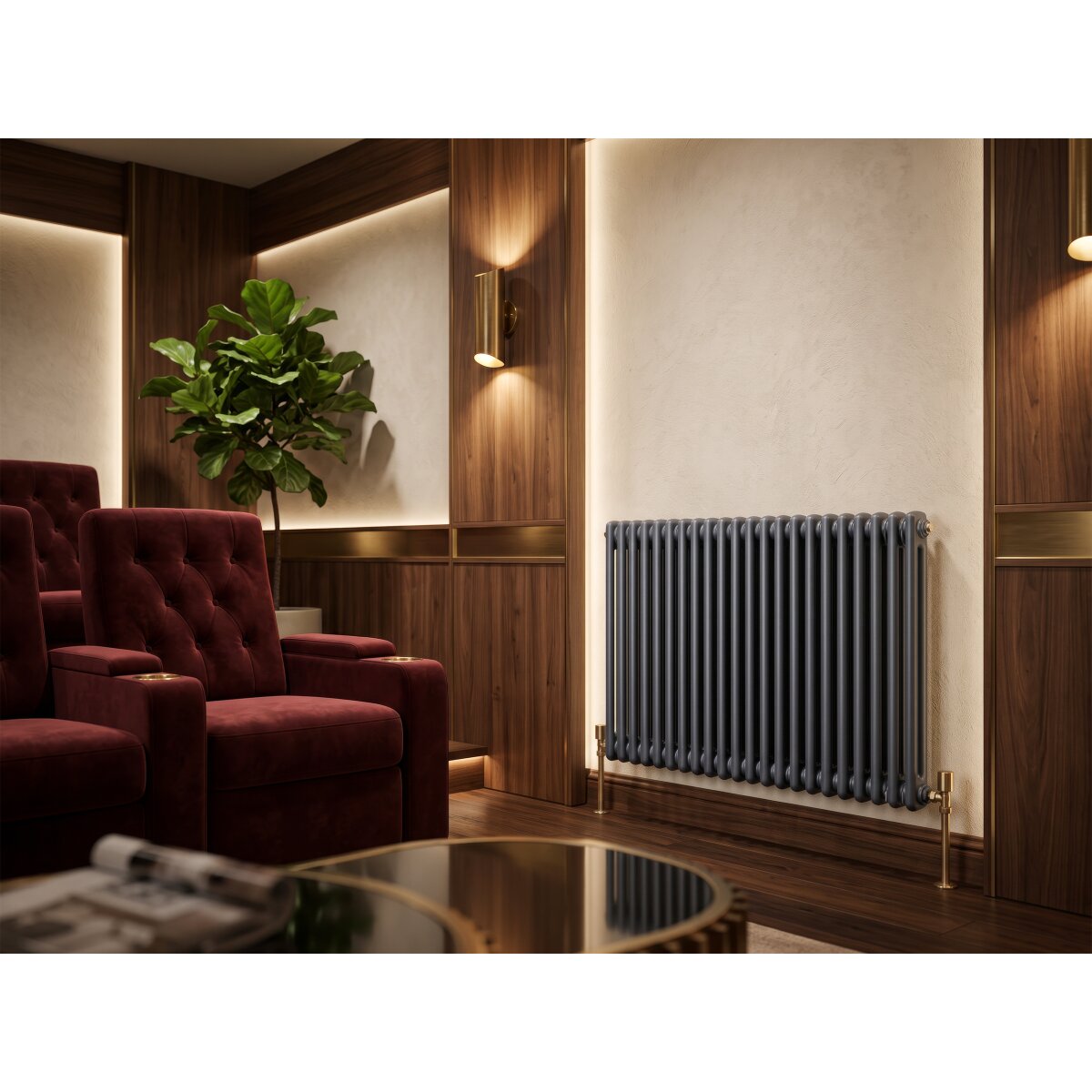 Miro Vera Column Radiator for Central Heating, Anthracite, 600 x 1010mm
