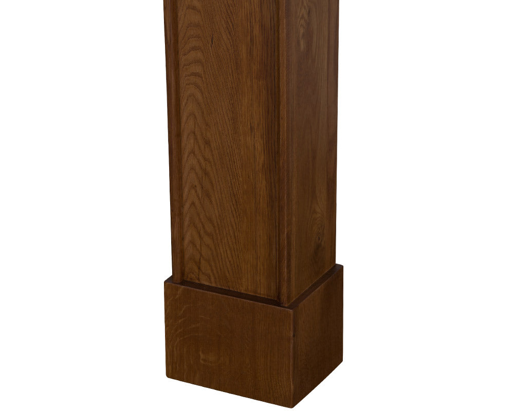 Carron Nostell wooden fire surround in waxed solid oak, leg detail