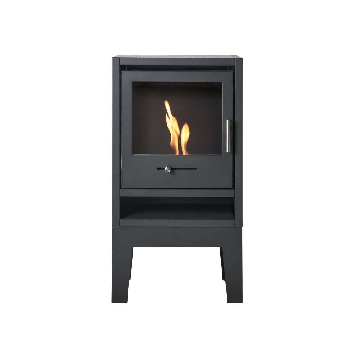 OKO S1 Bioethanol Stove with Legs in Charcoal Grey, Up to 3kW