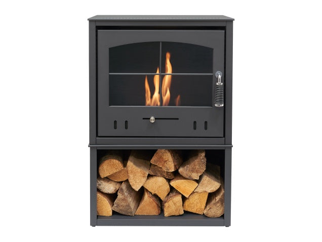 OKO S4 Bioethanol Stove in Charcoal Grey 3kW