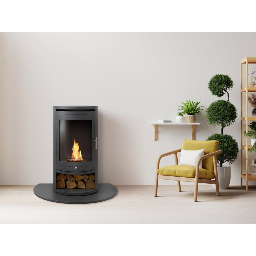 OKO S5 Bioethanol Cylinder Stove with Black Granite Hearth, image 3