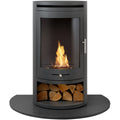 OKO S5 Bioethanol Cylinder Stove with Black Granite Hearth, No Pipe