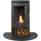 OKO S5 Bioethanol Cylinder Stove with Black Granite Hearth, No Pipe