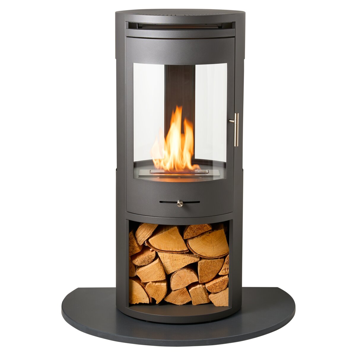OKO S7 Panoramic Bioethanol Stove with Black Granite Hearth