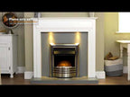 Adam Honley Wooden Fireplace Surround in Pure White & Grey with Downlights, 48 Inch