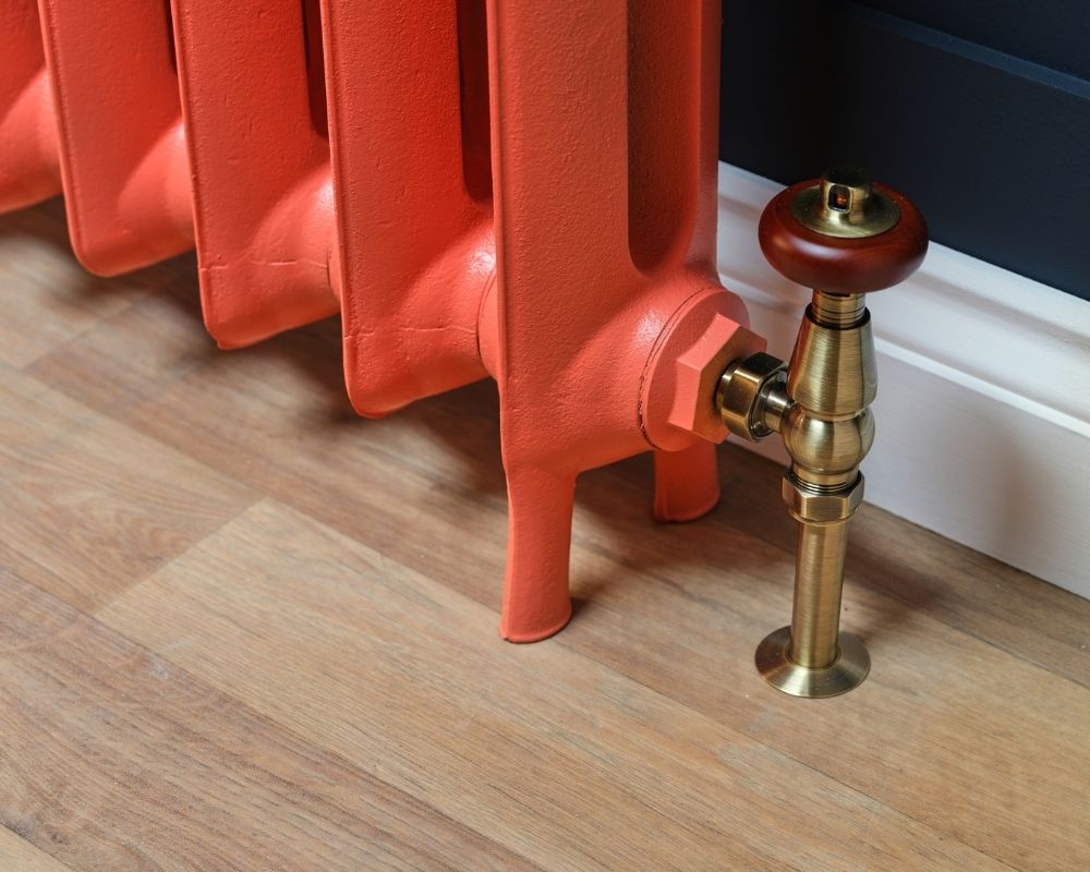 Carron Princess cast iron radiator, Farrow and Ball bisque feet