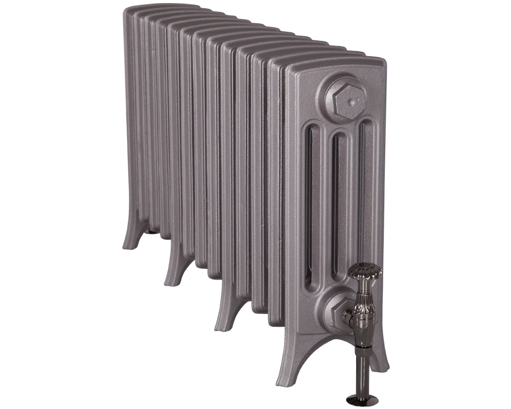 Carron Rathmell 4 Column cast iron radiator, 460mm roberson silver blush