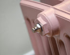 Carron Rathmell 9 Column Low Level cast iron radiator, rathmell Farrow and Ball sulking room pink detail