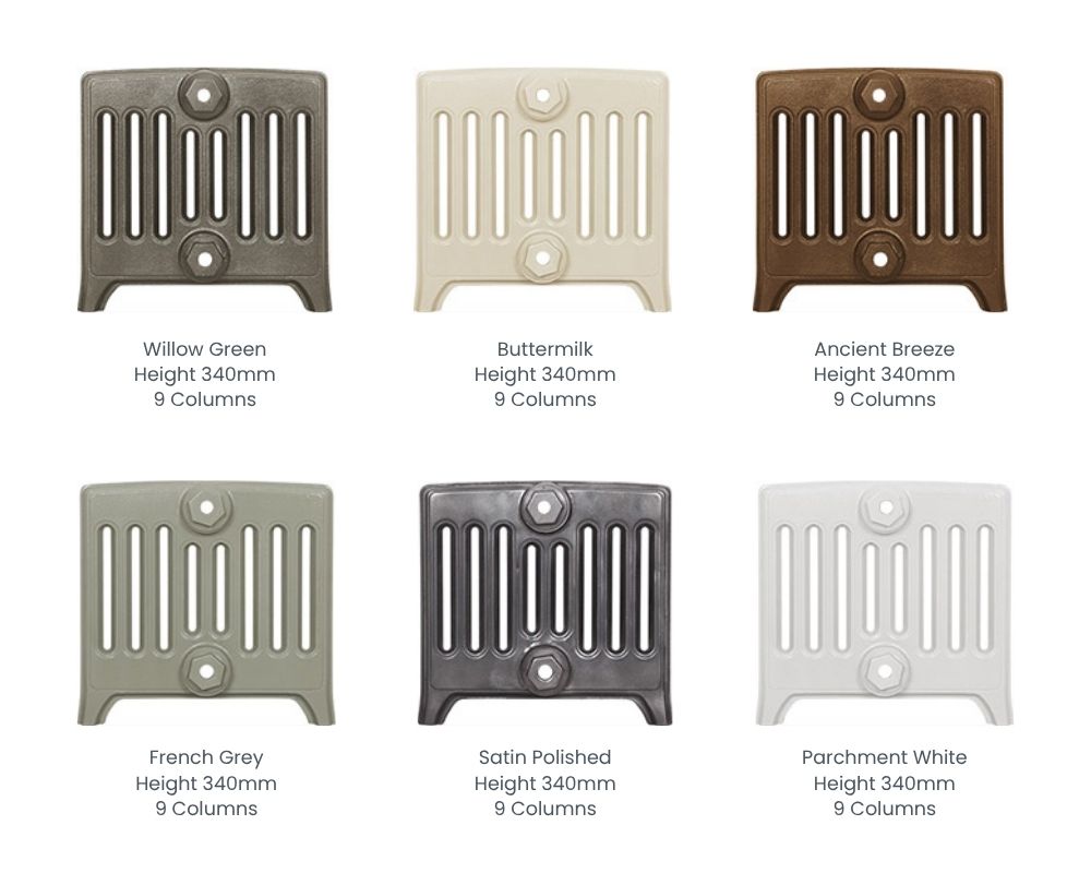 Carron Rathmell 9 Column Low Level cast iron radiator, rathmell in various finishes