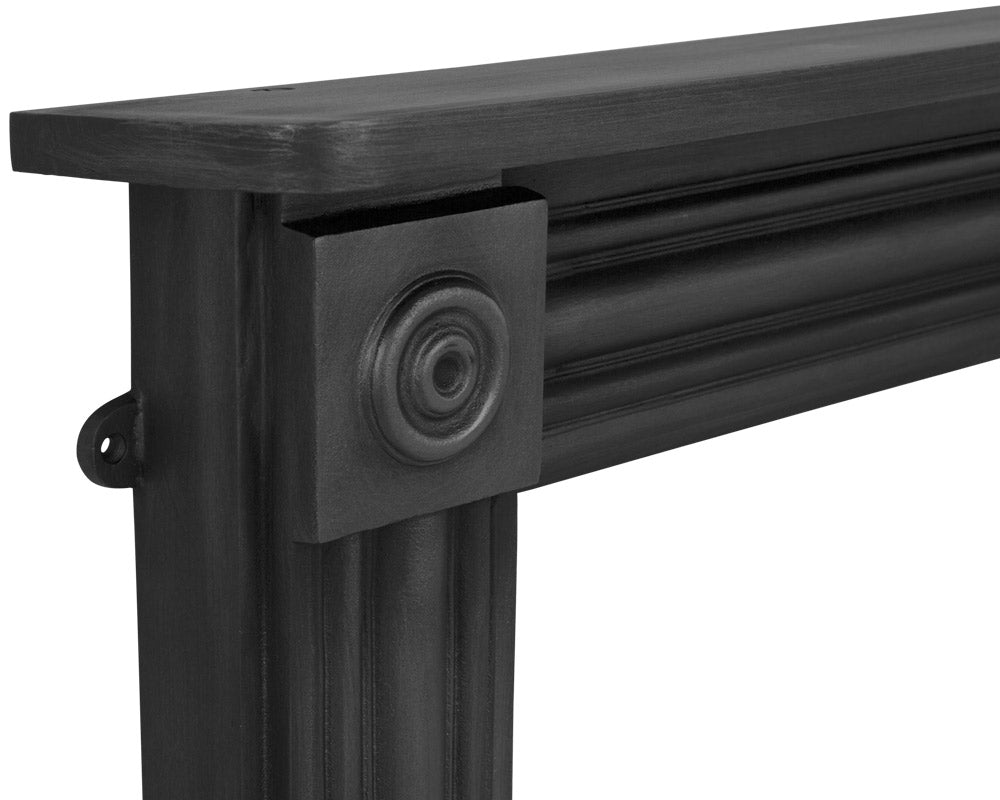 Carron Regent cast iron fire surround in black, detail