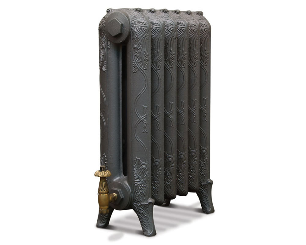 Carron Ribbon 2 Column cast iron radiator, foundry grey