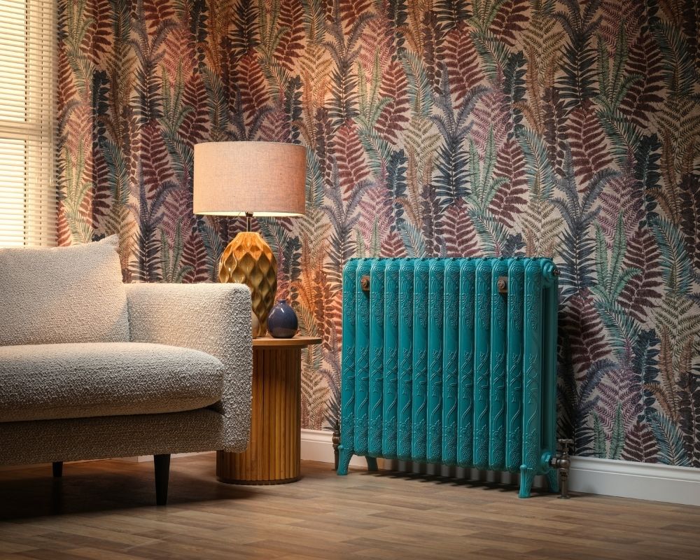 Carron Ribbon 2 Column cast iron radiator, Little Greene canton