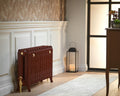 Carron Rococo 2 Column cast iron radiator, 560mm Farrow and Ball deep reddish brown