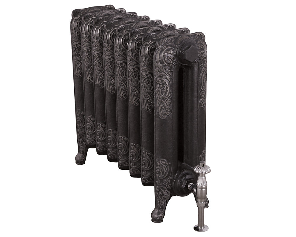 Carron Rococo 2 Column cast iron radiator, 560mm highlight polish