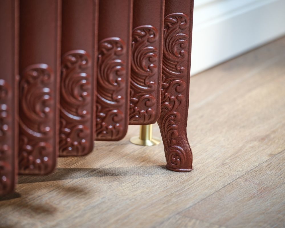 Carron Rococo 2 Column cast iron radiator, feet