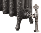Carron Rococo 2 Column cast iron radiator, foundry grey feet
