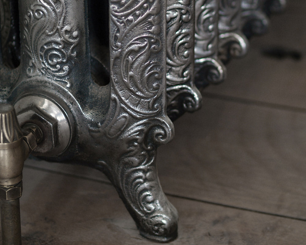 Carron Rococo 3 Column cast iron radiator, 780mm hand burnished feet
