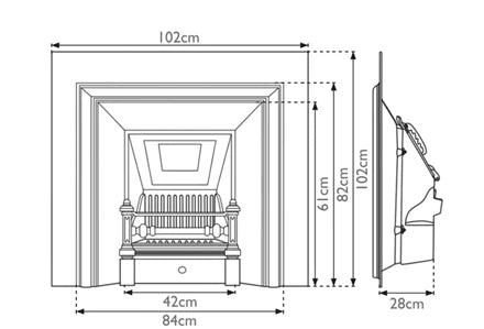 Carron Royal Cast Iron Period Fireplace Insert (40") | Georgian