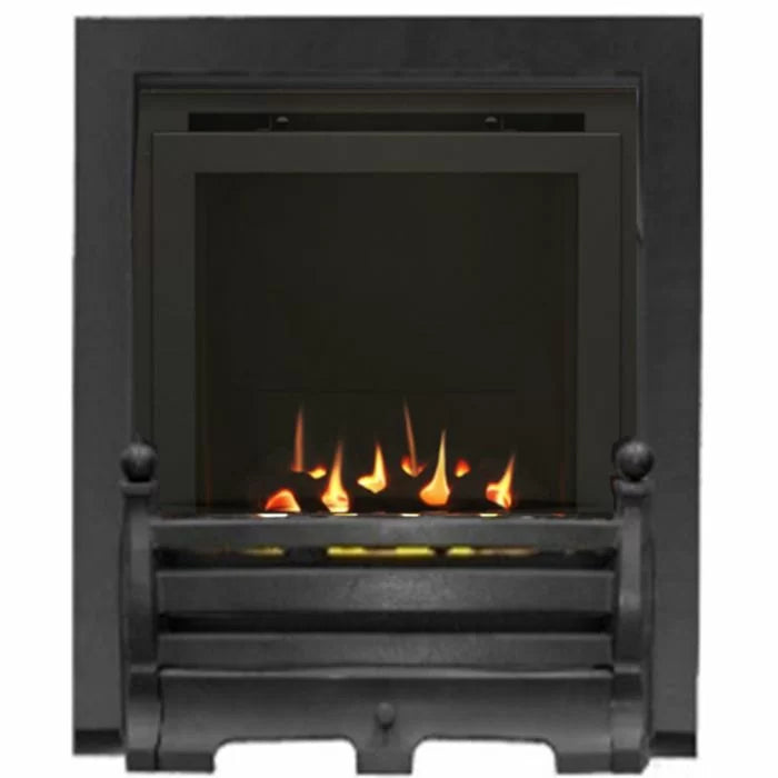 Sirocco Daisy - Inset Gas Fire - Full Depth High Efficiency with Coal Bed in Black Fret & Trim