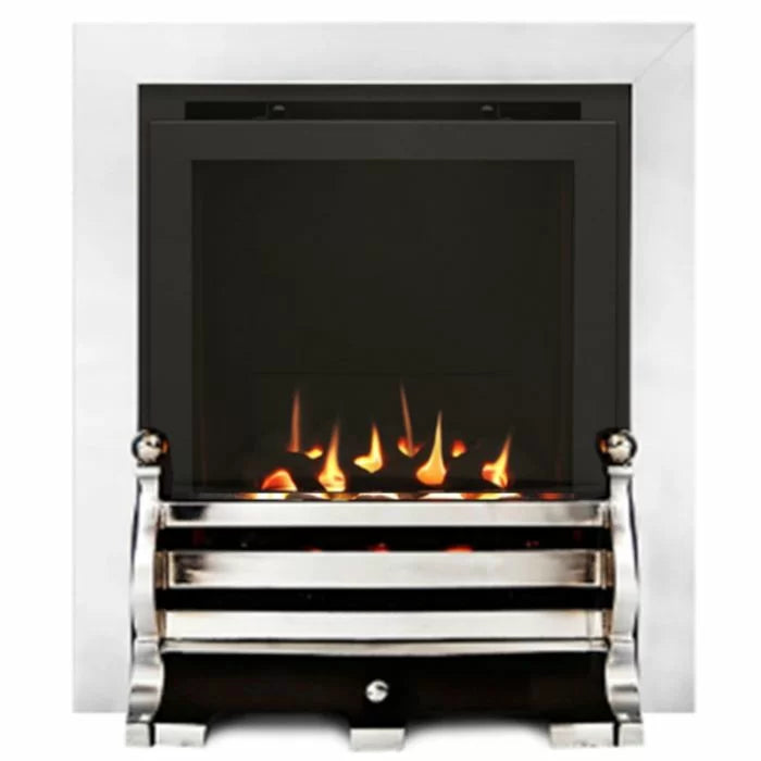 Sirocco Daisy - Inset Gas Fire - Slimline High Efficiency in Chrome Fret & Trim