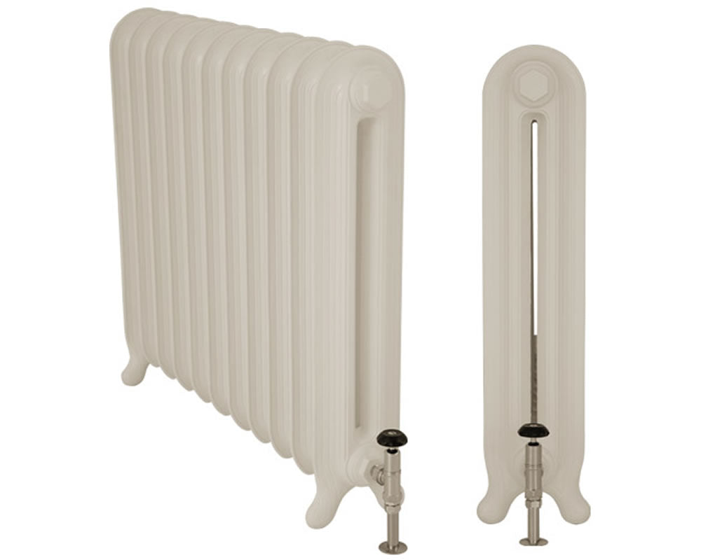 Carron Tuscany cast iron radiator, parchment white