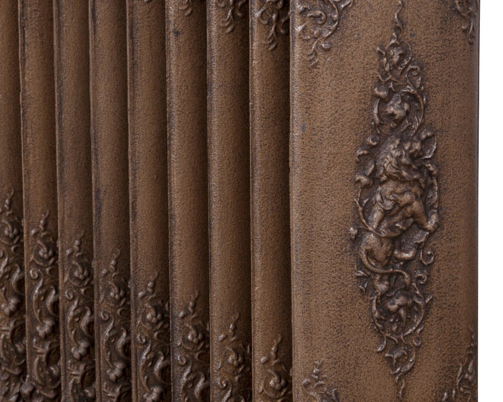 Carron Verona cast iron radiator, section antiqued hammered gold