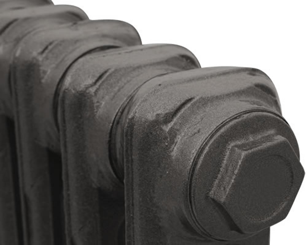 Carron Victorian 2 Column cast iron radiator, foundry grey detail
