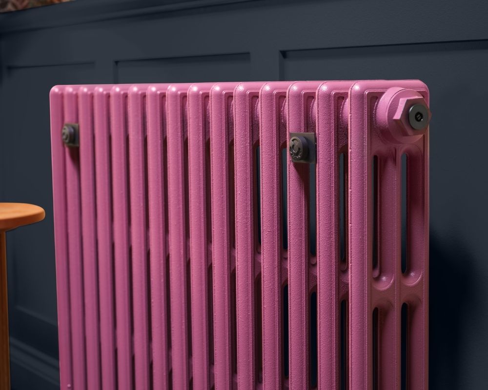 Carron Victorian 3 Column cast iron radiator, Farrow and Ball rangwali sections