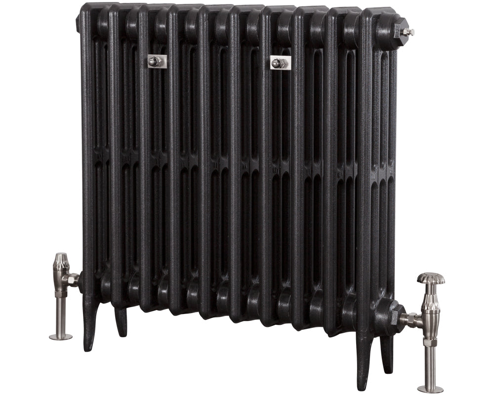 Carron Victorian 4 Column Low Level cast iron radiator, victorian 610mm in graphite grey