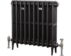 Carron Victorian 4 Column Low Level cast iron radiator, victorian 610mm in graphite grey