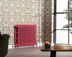 Carron Victorian 4 Column Low Level cast iron radiator, victorian Little Greene leather