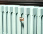 Carron Victorian 6 Column cast iron radiator, Farrow and Ball blue ground sections