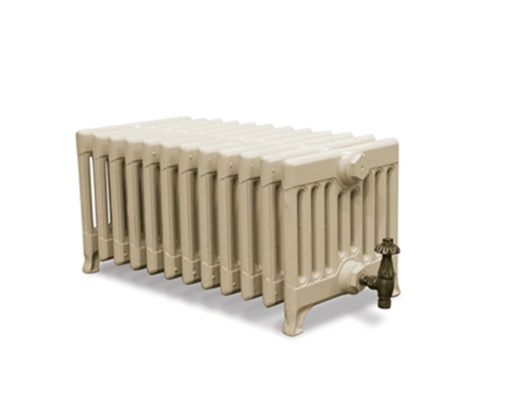 Carron Victorian 9 Column Low Level cast iron radiator, victorian vellum