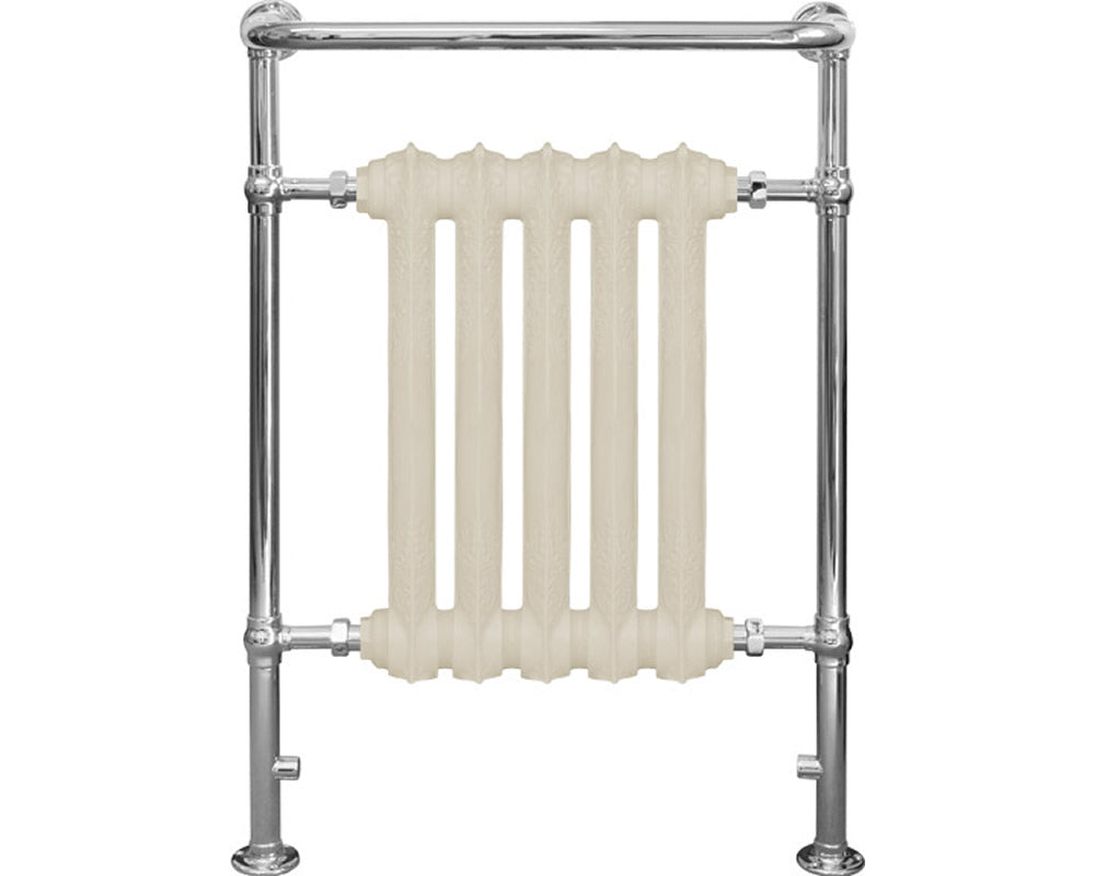 Carron Wilsford towel rail in chrome with painted cast iron sections
