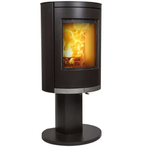 Wood Burning Stove by Mi-Fires Ovale P - Tall on Pedestal