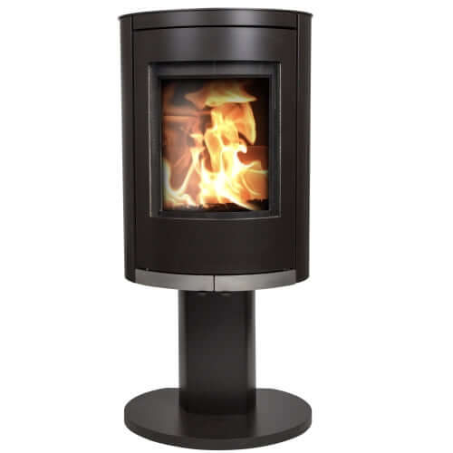 Wood Burning Stove by Mi-Fires Ovale P - Tall on Pedestal