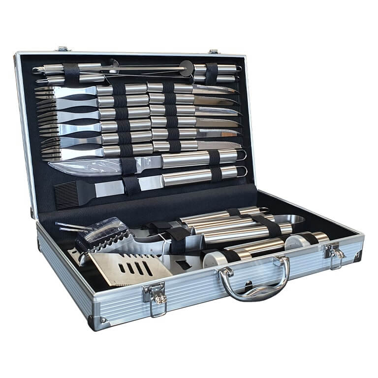 Lifestyle - 24 Piece Stainless Steel BBQ Tool Kit Set