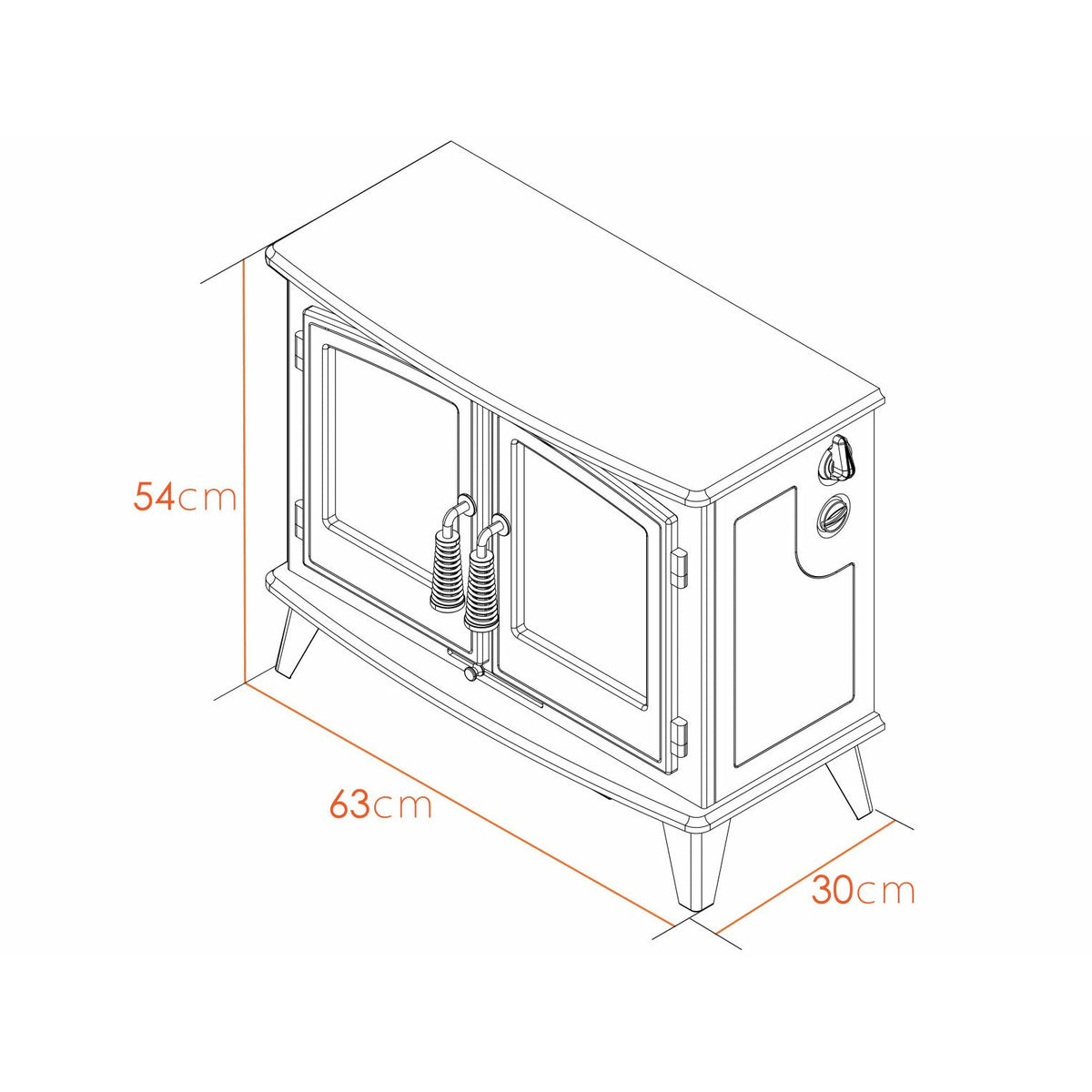 Adam Woodhouse Electric Stove in Pure White - Glowing Flame