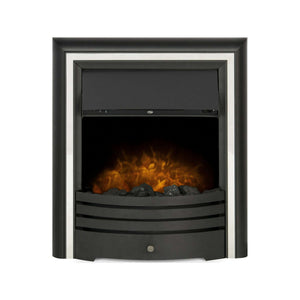 Adam Cambridge Coal Electric Fire in Black & Chrome