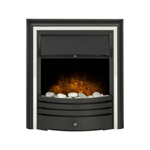 Adam Cambridge Pebble Electric Fire in Black & Chrome