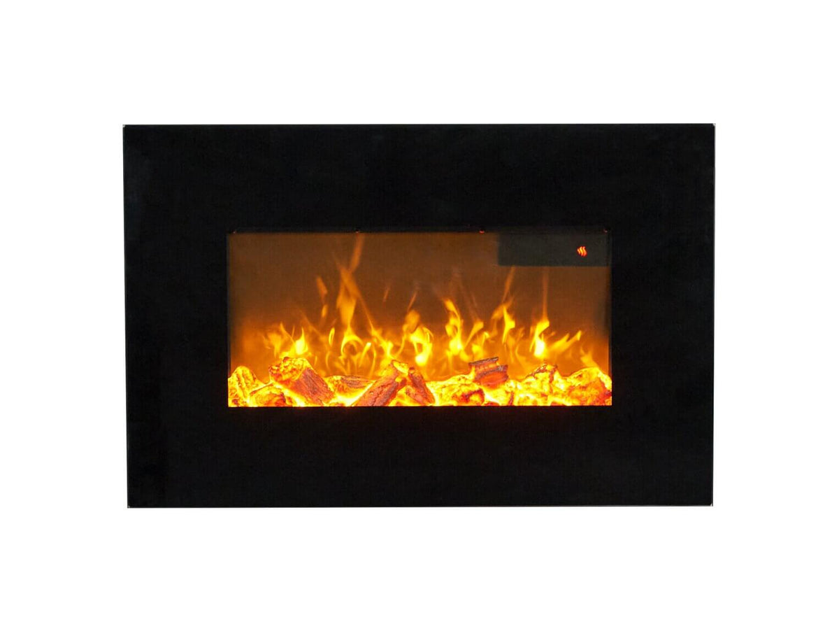 Sureflame WM-9334 Wall Mounted Electric Fire in Black, 26 Inch | Remote Control
