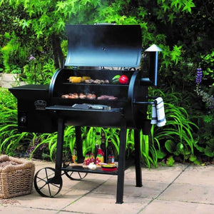 Lifestyle Big Horn Pellet Smoker and Grill - Glowing Flames