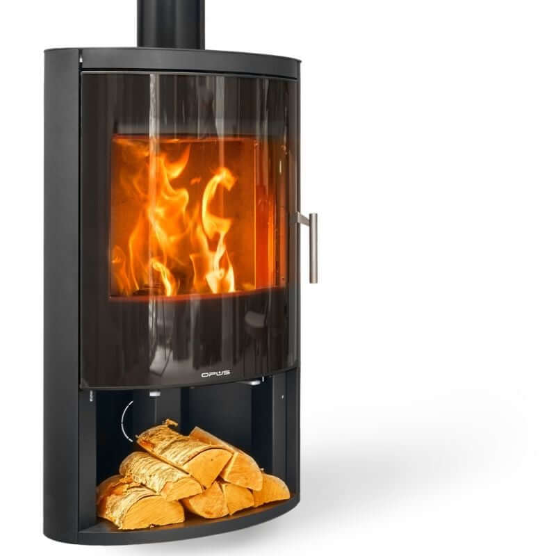 Opus Harmony GLS 7kW Wood Burning Stove, Glass Door and Log Store
